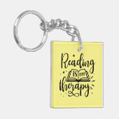 Lezen is mijn therapie boek liefhebber sleutelhanger (Voorkant Links)