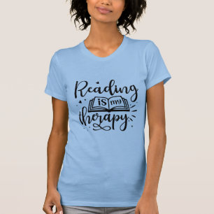 Lezen is mijn therapie boek liefhebber t-shirt