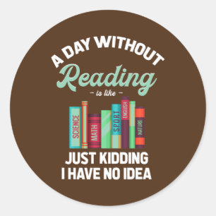 Lezen is net als bladwijzer Novel Bookish Ronde Sticker