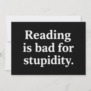 Lezen is slecht voor domheid kaart