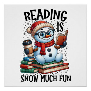 Lezen is Sneeuw Veel Plezier Kerst Boekenwurm Perfect Poster