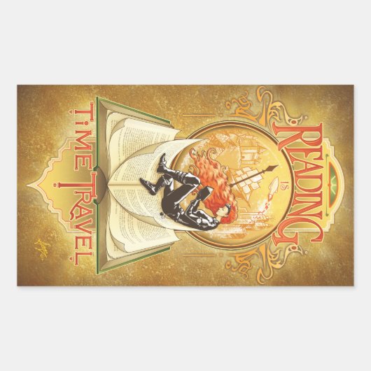 Lezen is tijdreizen rechthoekige sticker (Voorkant)