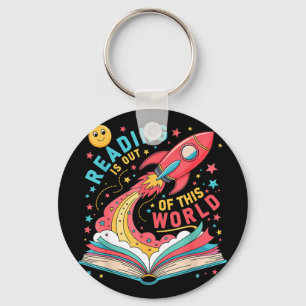 Lezen is uit deze wereld astronaut ruimte boek sleutelhanger