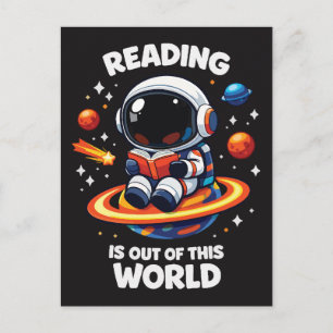Lezen is uit deze wereld briefkaart
