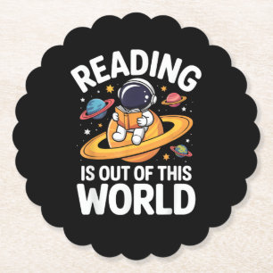 Lezen is uit deze wereld leuke ruimteboeken Liefde Kartonnen Onderzetters