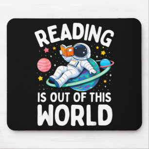 Lezen is uit deze wereld ruimte astronaut muismat