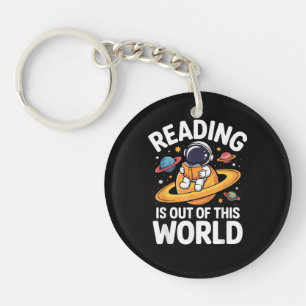 Lezen is uit deze wereld ruimte grappige boeken li sleutelhanger