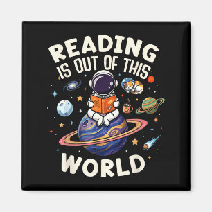 Lezen is uit deze wereld ruimte grappige boeken magneet