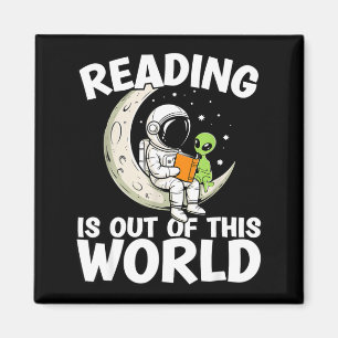 Lezen is uit deze wereld ruimte grappige boeken magneet