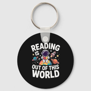 Lezen is uit deze wereld ruimte grappige boeken sleutelhanger