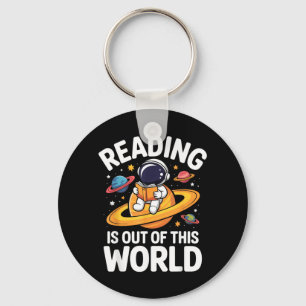 Lezen is uit deze wereld ruimte grappige boeken sleutelhanger