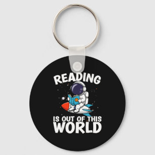 Lezen is uit deze wereld ruimte grappige boeken sleutelhanger