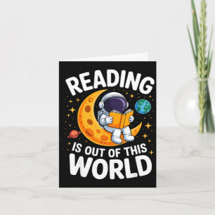 Lezen is uit deze wereld ruimte grappige boekenLez Kaart