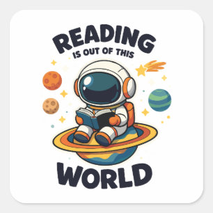 Lezen is uit deze wereld vierkante sticker