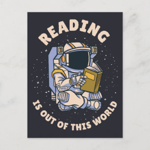 Lezen is uit een andere wereld briefkaart