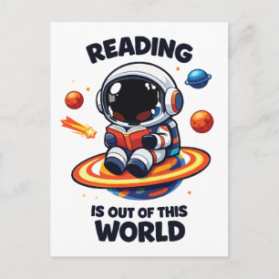Lezen is uit een andere wereld briefkaart