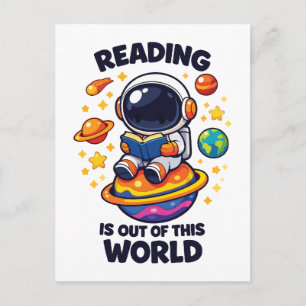 Lezen is uit een andere wereld briefkaart