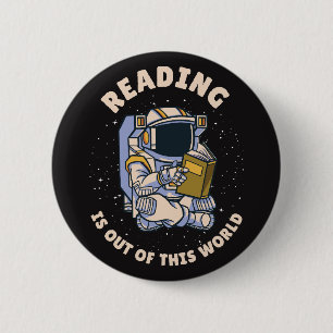Lezen Is Uit Een Andere Wereld Ronde Button 5,7 Cm