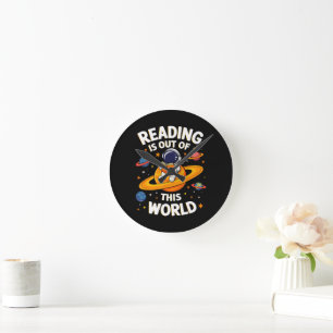 Lezen is uit een andere wereld ronde klok