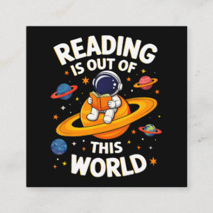 Lezen is uit een andere wereld vierkante visitekaartje