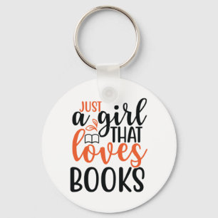 Lezen Kunst Gewoon Een Meisje Dat Van Boeken Houdt Sleutelhanger