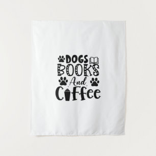 Lezen Kunst Honden Boeken En Koffie Wandkleed