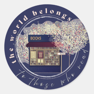 Lezen, Lezen Liefhebbers, Bibliothecaris Boek Club Ronde Sticker