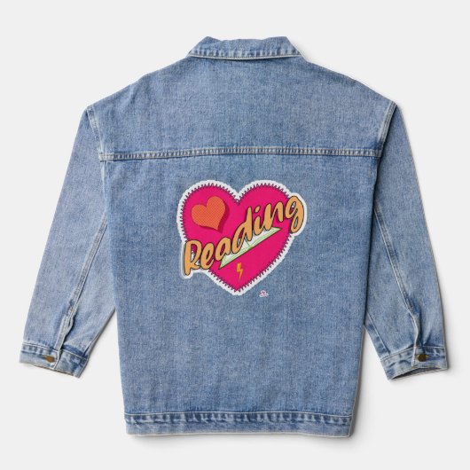 Lezen Liefde Boek Hart Motto Denim Jacket (Achterkant)