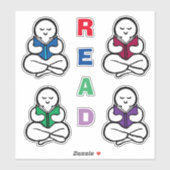 LEZEN mensen die boeken lezen Sticker (Vel)