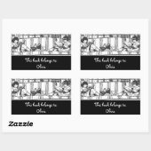 Lezen met Dolly Bookplate Retangular Rechthoekige Sticker (Vel)