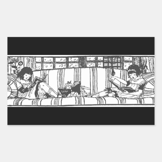 Lezen met Dolly Rechthoekige Sticker (Voorkant)