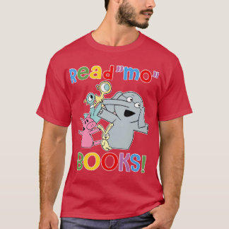 lezen mo boeken leraar bibliotheekclub piggie olif t-shirt