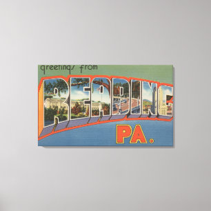 Lezen, Pennsylvania - Grote Letter-scènes Canvas Afdruk