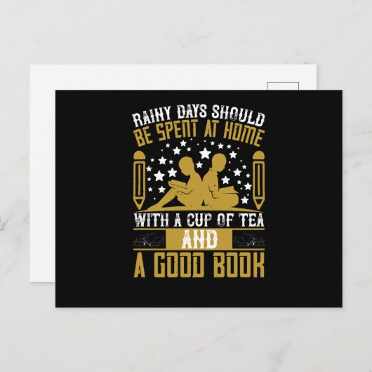 Lezen - regenachtige dagen met een goed boek briefkaart (Voorkant / Achterkant)