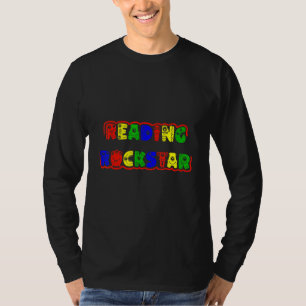 Lezen Rockstar Kids Cool Monster Letters Lezen T-shirt