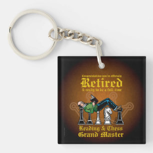 Lezen & Schaken Grootmeester Acryl Sleutelhanger