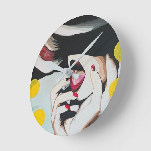 ‘Lezen van de wil’ Schilderij op een Ronde Klok (Hoek)