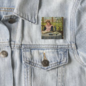 Lezen Vierkante Button 5,1 Cm (In situ)