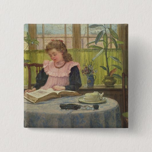 Lezen Vierkante Button 5,1 Cm (Voorkant)