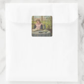 Lezen Vierkante Sticker (Tas)