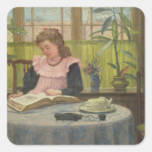 Lezen Vierkante Sticker