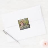 Lezen Vierkante Sticker (Envelop)