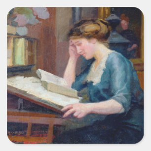 Lezen Vierkante Sticker