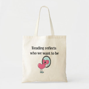 Lezen weerspiegelt Roze Hart Spiegel Citaat Tote Bag