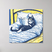 lezende kat canvas afdruk (Voorkant)