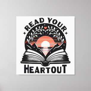Lezende Liefhebber Lees Je Hart Uit Boekenwurm Canvas Afdruk