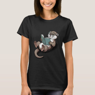 Lezende Otter Schattig Boekliefhebber Dierenkunst T-shirt