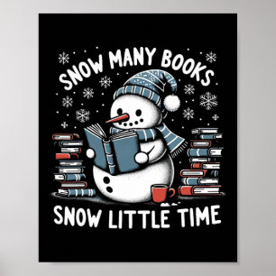Lezende Sneeuwman Zo Veel Boeken Grappige Kerstman Poster