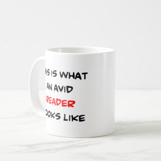 lezer, enthousiast koffiemok (Voorkant links)