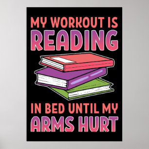 Lezer geeft aan dat mijn werkout in bed staat poster